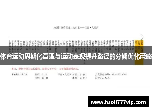 体育运动周期化管理与运动表现提升路径的分期优化策略